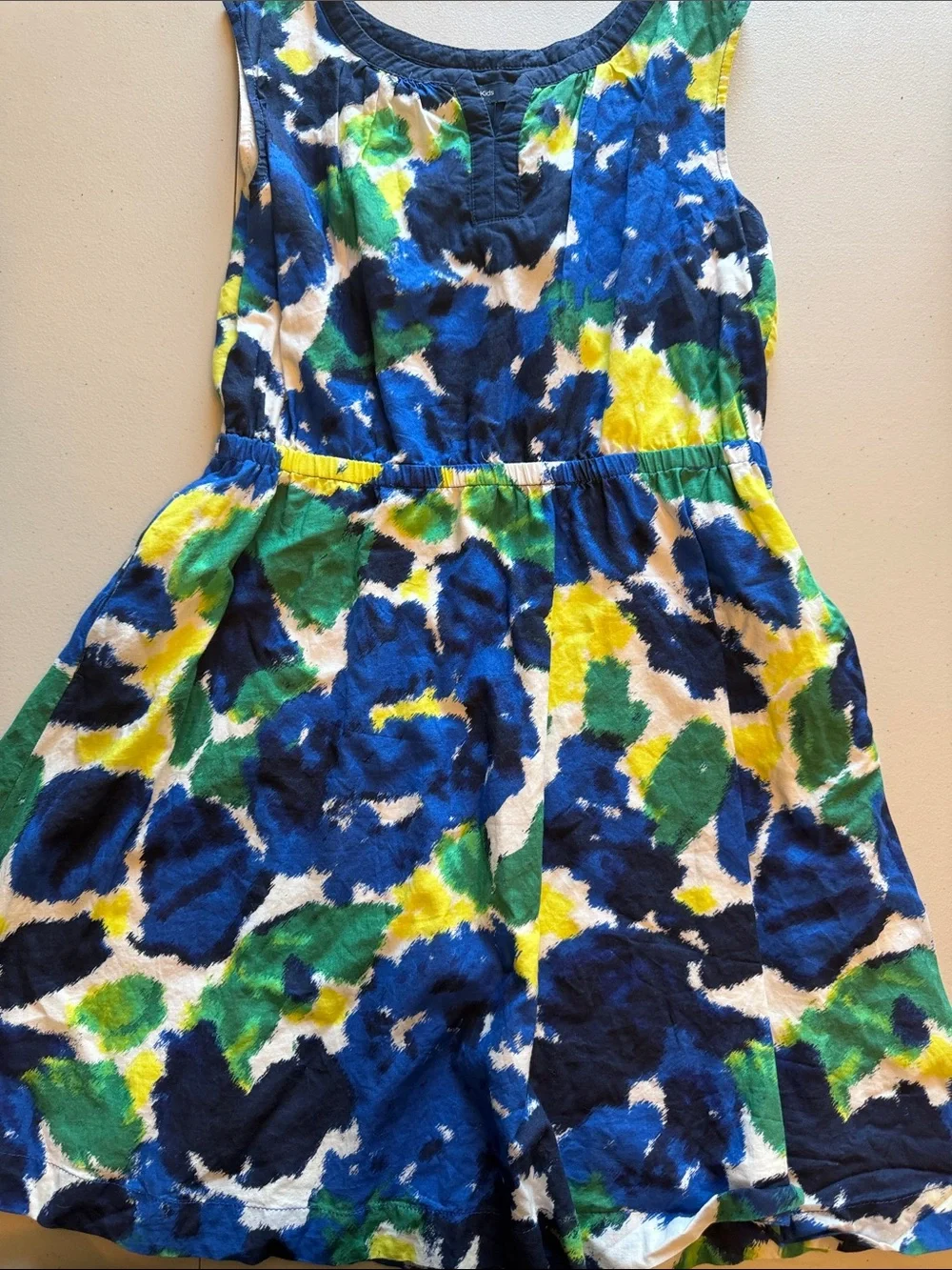 GAP Girls Floral Sleeveless Dress in Blue, Green & Yellow